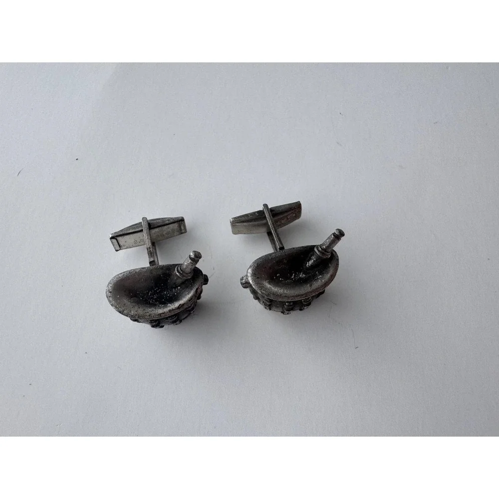 Vintage‎ Merrell Mortar and Pestle Cufflinks Mens Silver Tone Apothecary Medical
